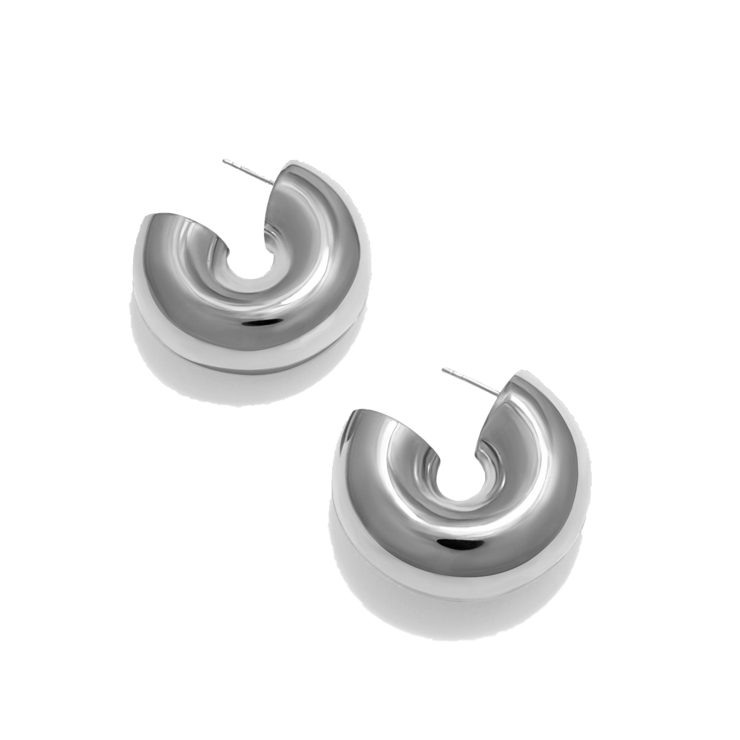 BEAM CHUNKY EARRINGS - SILVER