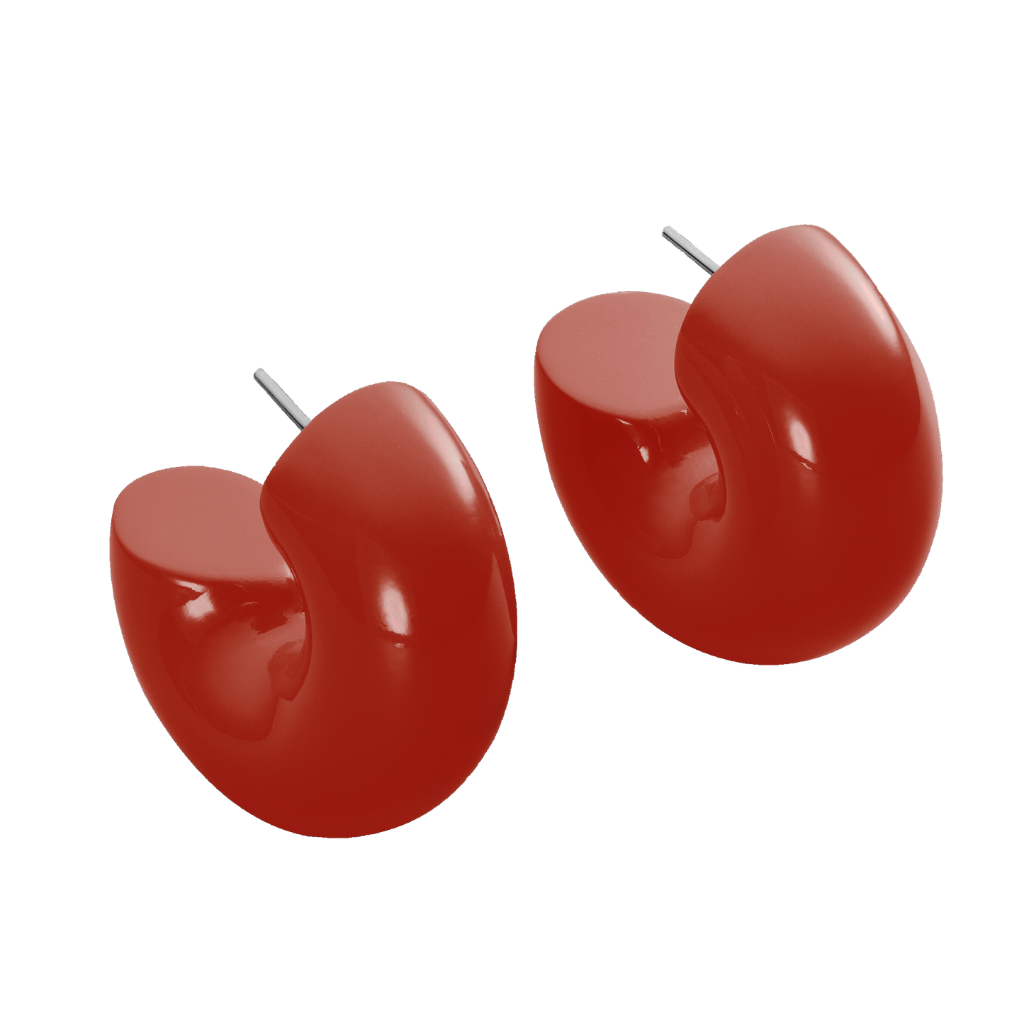 BEAM CHUNKY EARRINGS - RED