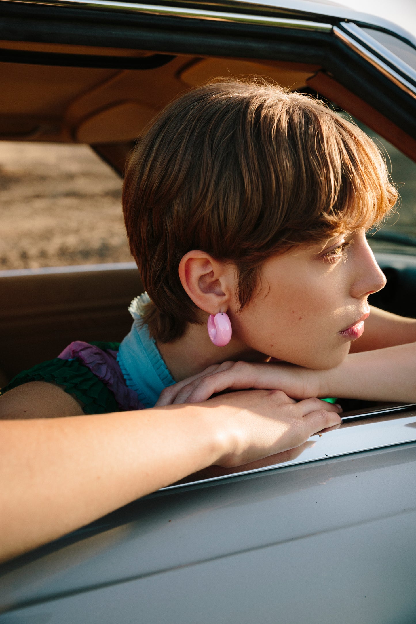 BEAM CHUNKY EARRINGS - FRAMBOISE