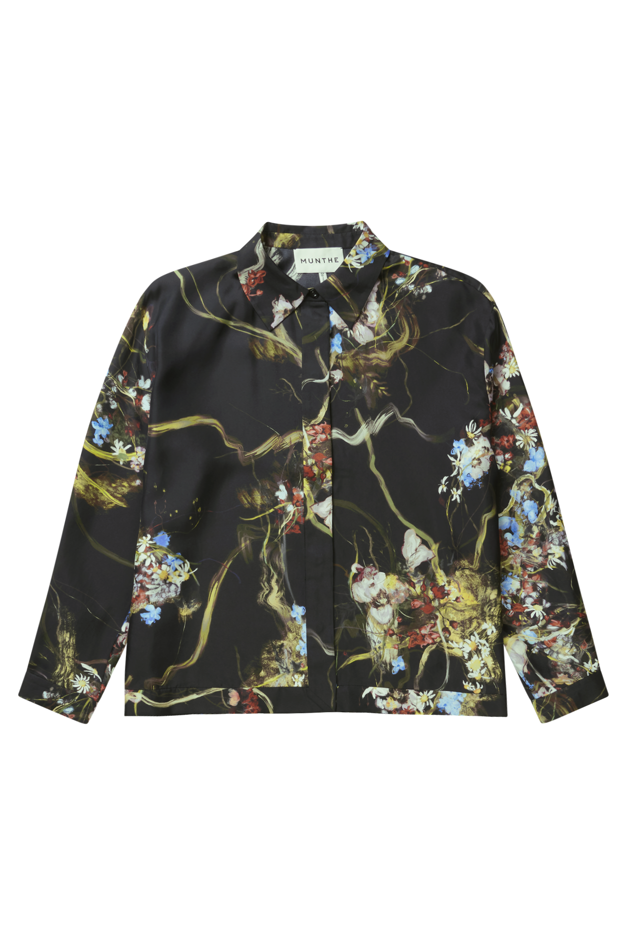 ASEIA SILK SHORT TOP - BLACK