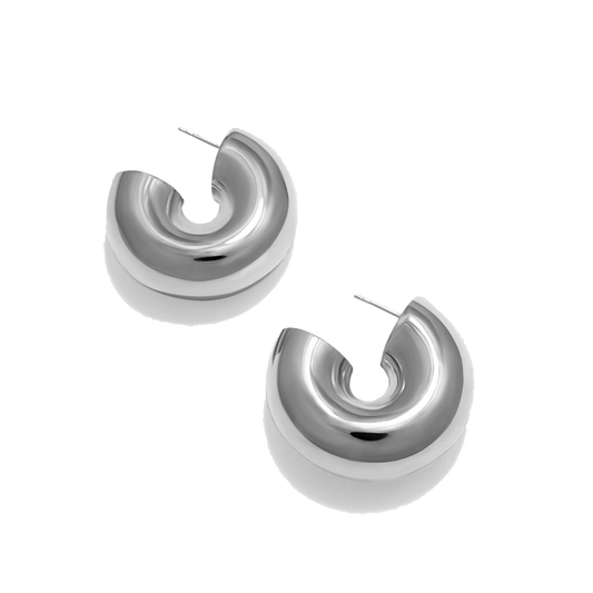 BEAM CHUNKY EARRINGS - SILVER