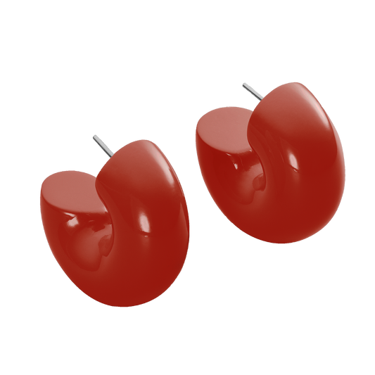 BEAM CHUNKY EARRINGS - RED