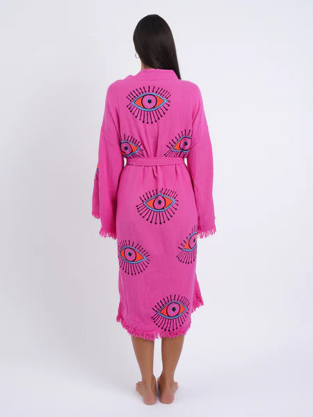 EYE KIMONO ROBE - PINK